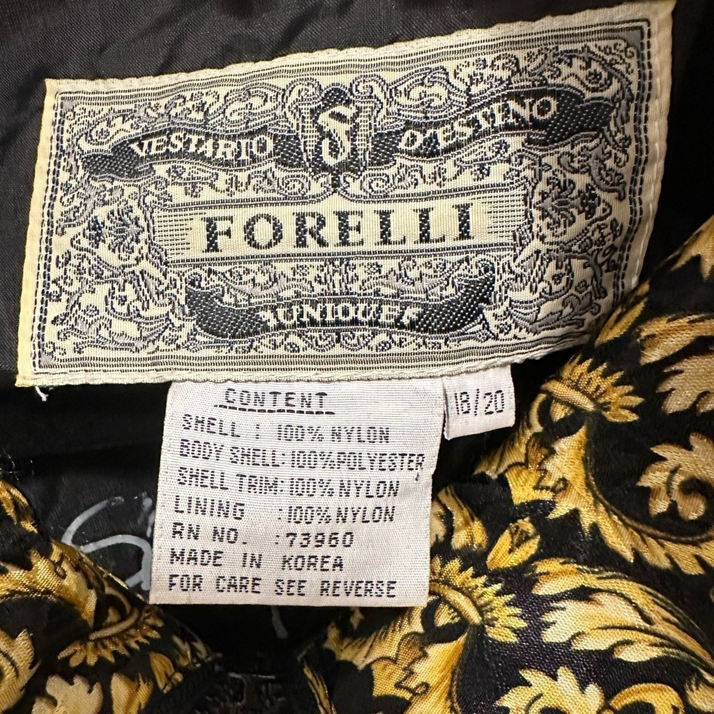 Vintage 80s FORELLI Bomber Jacket Windbreaker Versace Inspired SAMPLE Rare 18 - Picture 8 of 8